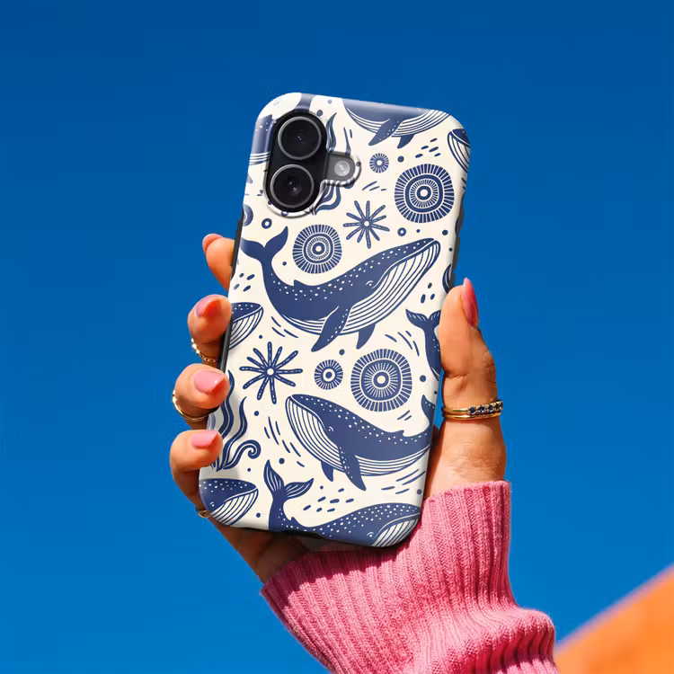 Walvis - Onderwater - Dieren - Abstract - Blauw Toughcase MagSafe Apple iPhone 17 klein -Sfeer1V