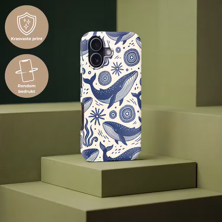 Walvis - Onderwater - Dieren - Abstract - Blauw Toughcase MagSafe Apple iPhone 17 klein -USP_PrintM_NL