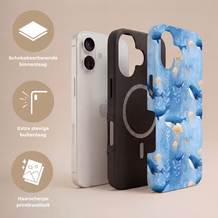 Walvissen - Oceaan - Blauw Toughcase MagSafe Apple iPhone 17 klein 1017 -USP_Lagen_NL