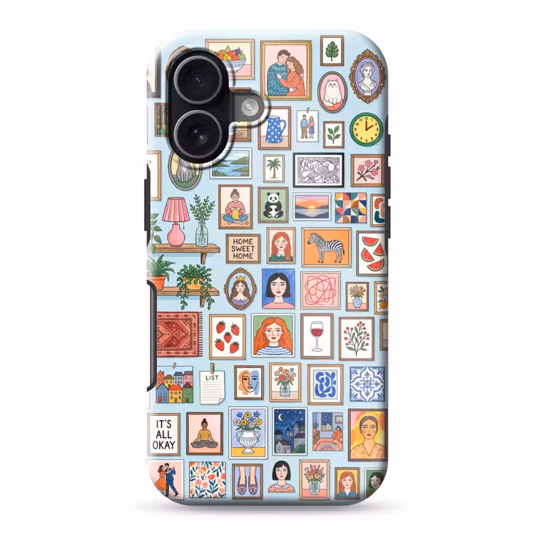 Wanddecoratie - Collectie - Huis - Illustratief - Kleurrijk Toughcase MagSafe Apple iPhone 17 klein -3d