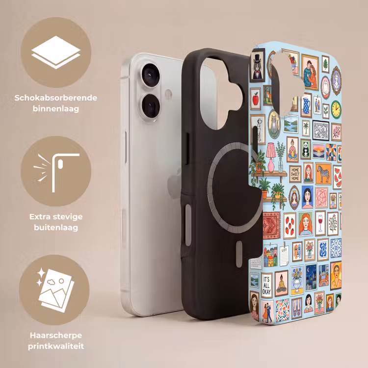 Wanddecoratie - Collectie - Huis - Illustratief - Kleurrijk Toughcase MagSafe Apple iPhone 17 klein -USP_Lagen_NL