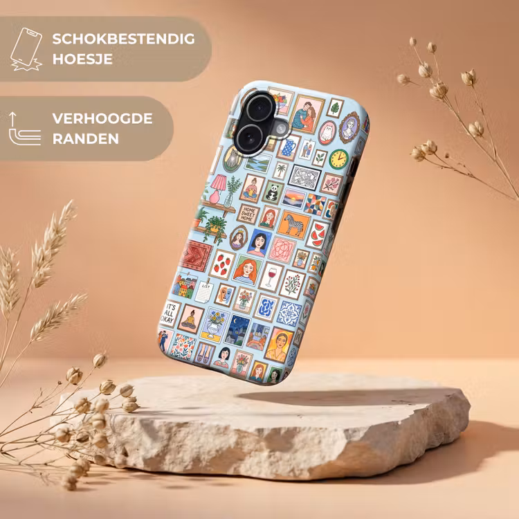 Wanddecoratie - Collectie - Huis - Illustratief - Kleurrijk Toughcase MagSafe Apple iPhone 17 klein -USP_RandenV_NL
