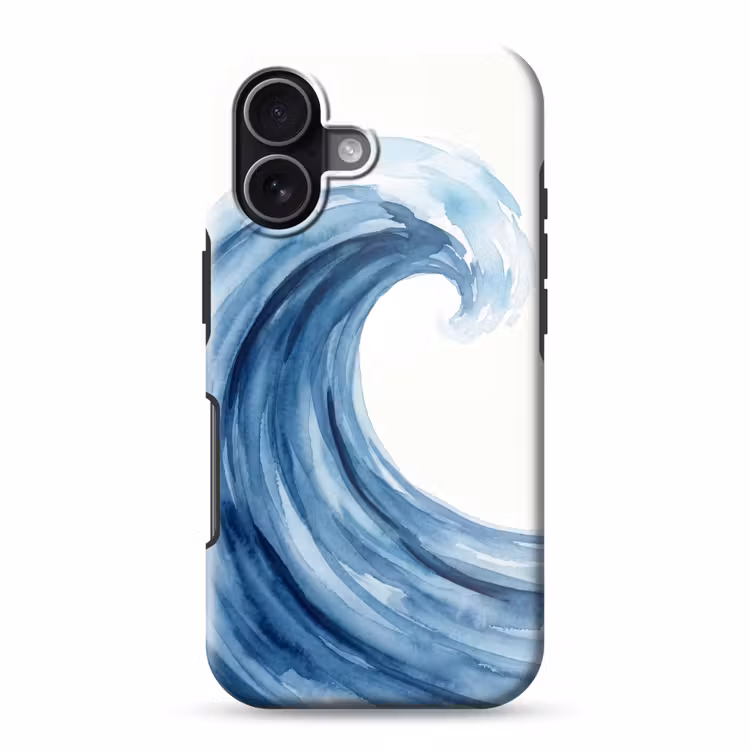 Water - Beweging - Natuur - Modern - Blauw Toughcase MagSafe Apple iPhone 17 klein -3d