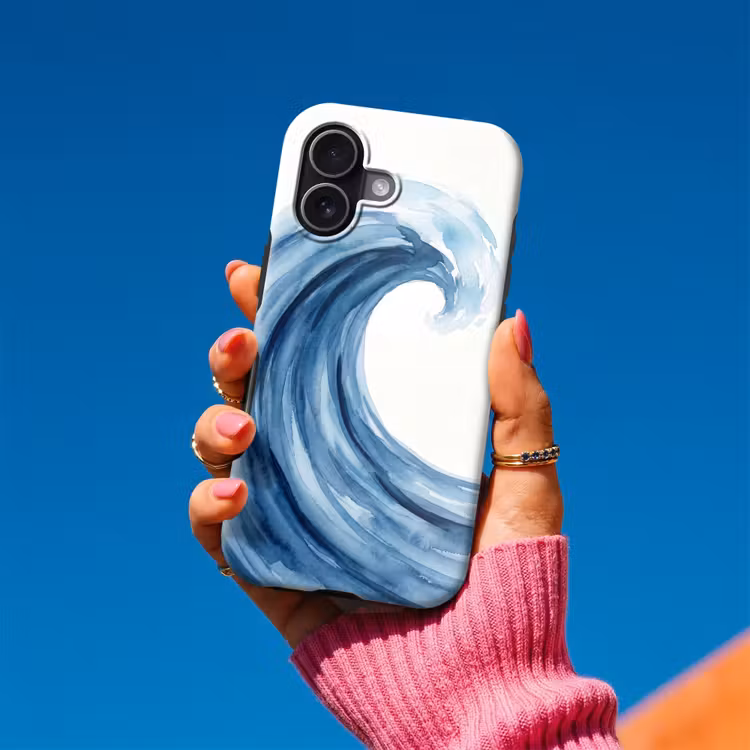 Water - Beweging - Natuur - Modern - Blauw Toughcase MagSafe Apple iPhone 17 klein -Sfeer1V