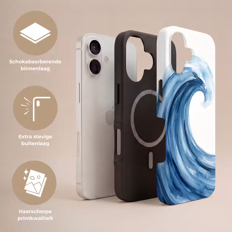 Water - Beweging - Natuur - Modern - Blauw Toughcase MagSafe Apple iPhone 17 klein -USP_Lagen_NL