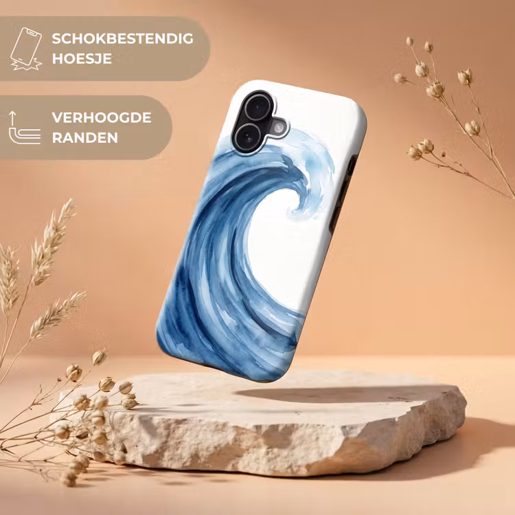Water - Beweging - Natuur - Modern - Blauw Toughcase MagSafe Apple iPhone 17 klein -USP_RandenV_NL