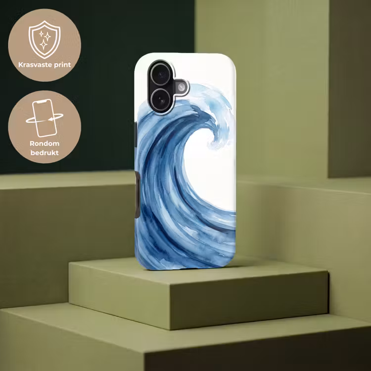 Water - Beweging - Natuur - Modern - Blauw Toughcase MagSafe Apple iPhone 17 klein -USP_PrintM_NL