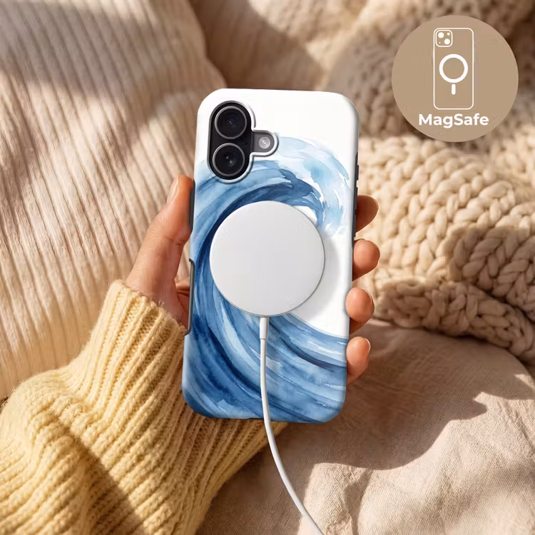 Water - Beweging - Natuur - Modern - Blauw Toughcase MagSafe Apple iPhone 17 klein -USP_MagsafeV