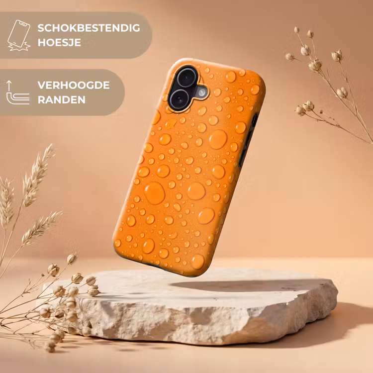 Water - Druppels - Oranje Toughcase MagSafe Apple iPhone 17 klein -USP_RandenV_NL