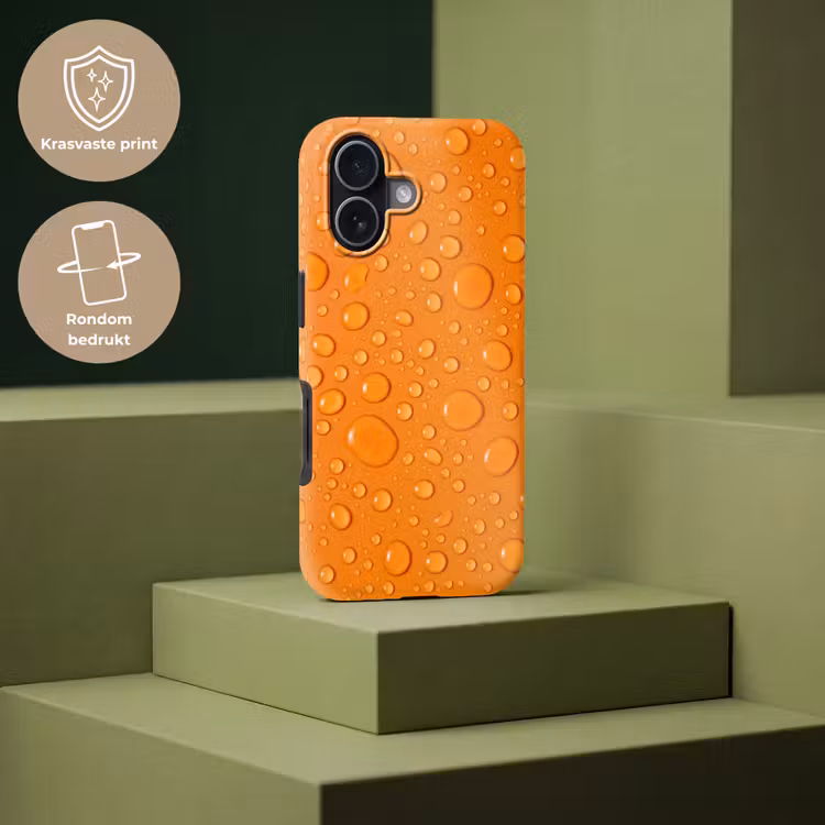 Water - Druppels - Oranje Toughcase MagSafe Apple iPhone 17 klein -USP_PrintM_NL