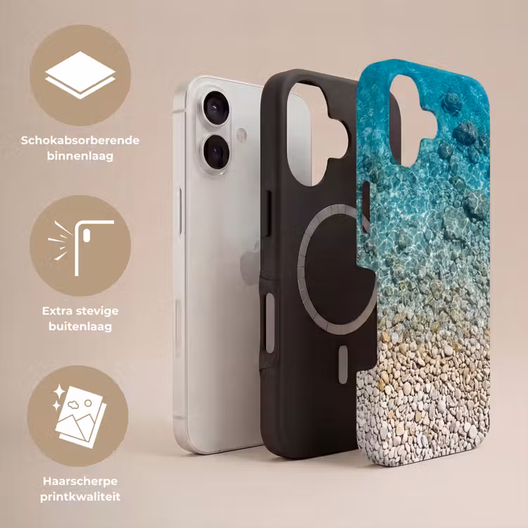 Water - Kiezels - Natuur - Levendig - Turkoois Toughcase MagSafe Apple iPhone 17 klein -USP_Lagen_NL