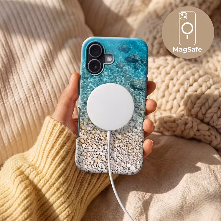 Water - Kiezels - Natuur - Levendig - Turkoois Toughcase MagSafe Apple iPhone 17 klein -USP_MagsafeV