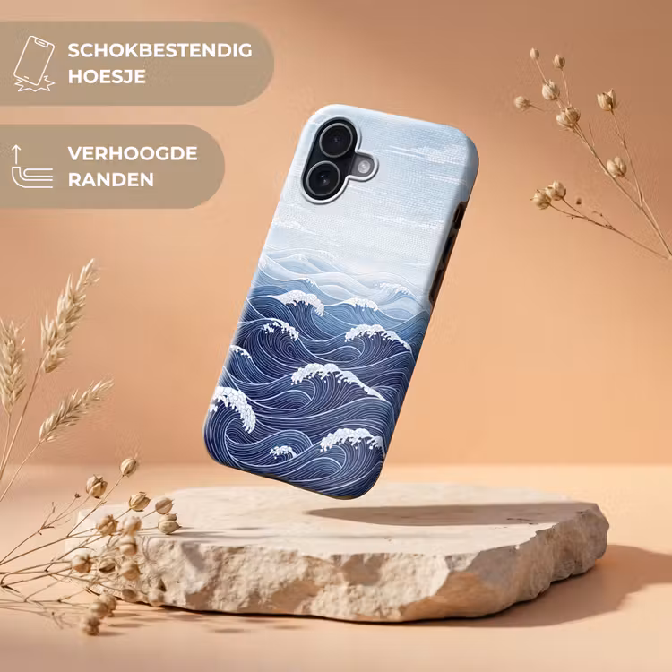 Water - Mozaïek - Landschap - Modern - Blauw Toughcase MagSafe Apple iPhone 17 klein -USP_RandenV_NL