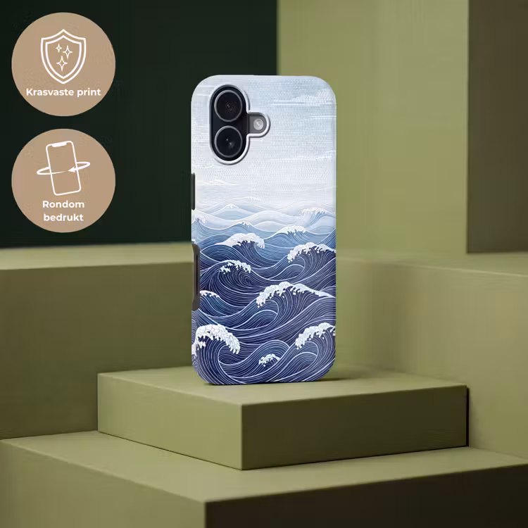 Water - Mozaïek - Landschap - Modern - Blauw Toughcase MagSafe Apple iPhone 17 klein -USP_PrintM_NL