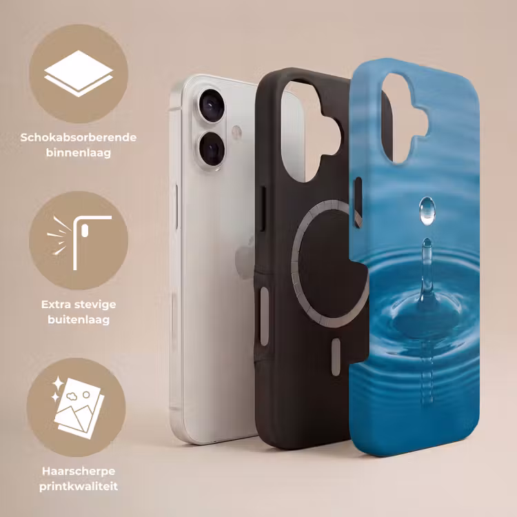 Waterdruppel - Water - Oppervlakte Toughcase MagSafe Apple iPhone 17 klein -USP_Lagen_NL