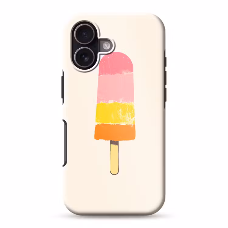 Waterijsje - Retro - Stokje - Roze Toughcase MagSafe Apple iPhone 17 klein -3d