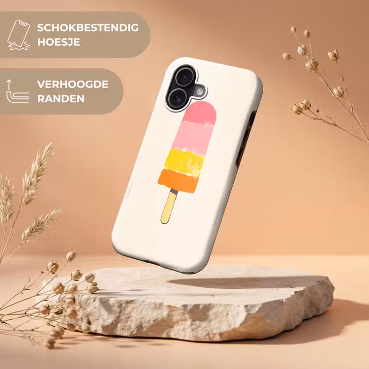 Waterijsje - Retro - Stokje - Roze Toughcase MagSafe Apple iPhone 17 klein -USP_RandenV_NL
