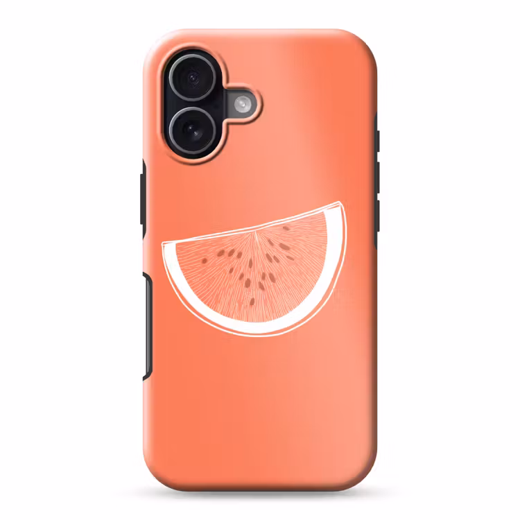 Watermeloen - Lijnen - Koraalrood Toughcase MagSafe Apple iPhone 17 klein -3d