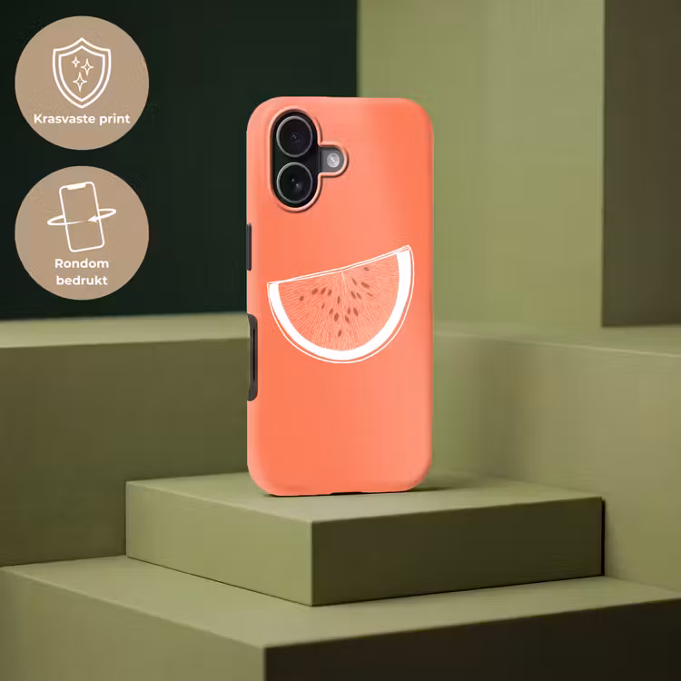 Watermeloen - Lijnen - Koraalrood Toughcase MagSafe Apple iPhone 17 klein -USP_PrintM_NL