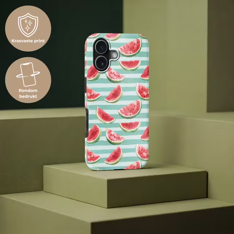 Watermeloen - Strepen - Groen Toughcase MagSafe Apple iPhone 17 klein 1017 -USP_PrintM_NL