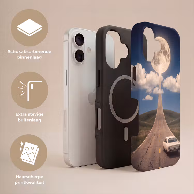 Telefoonhoesje Toughcase - Weg - Maan - Nacht - Weg - Maan - Nacht Toughcase MagSafe Apple iPhone 17 klein