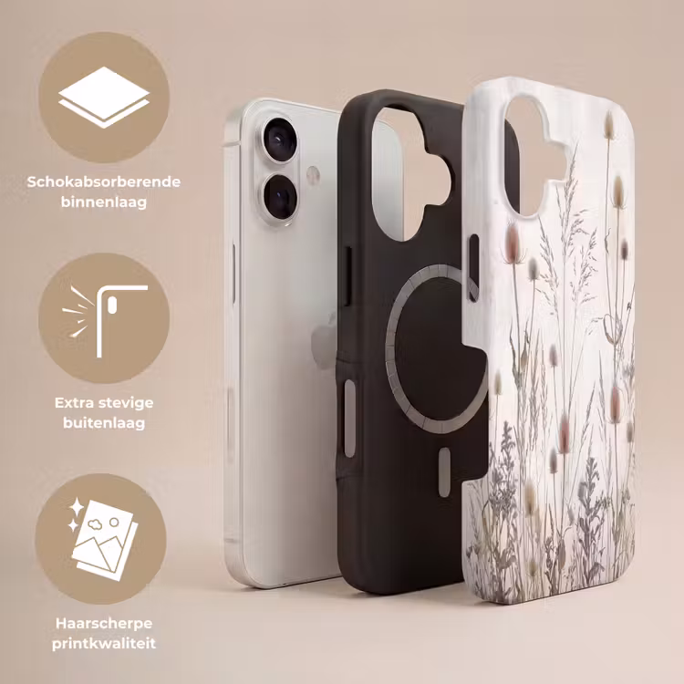 Weidebloemen - Design - Sepia Toughcase MagSafe Apple iPhone 17 klein -USP_Lagen_NL