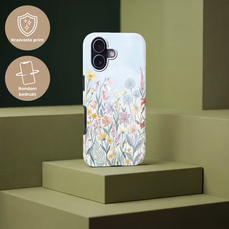 Weidebloemen - Illustratie - Kleurrijk Toughcase MagSafe Apple iPhone 17 klein -USP_PrintM_NL
