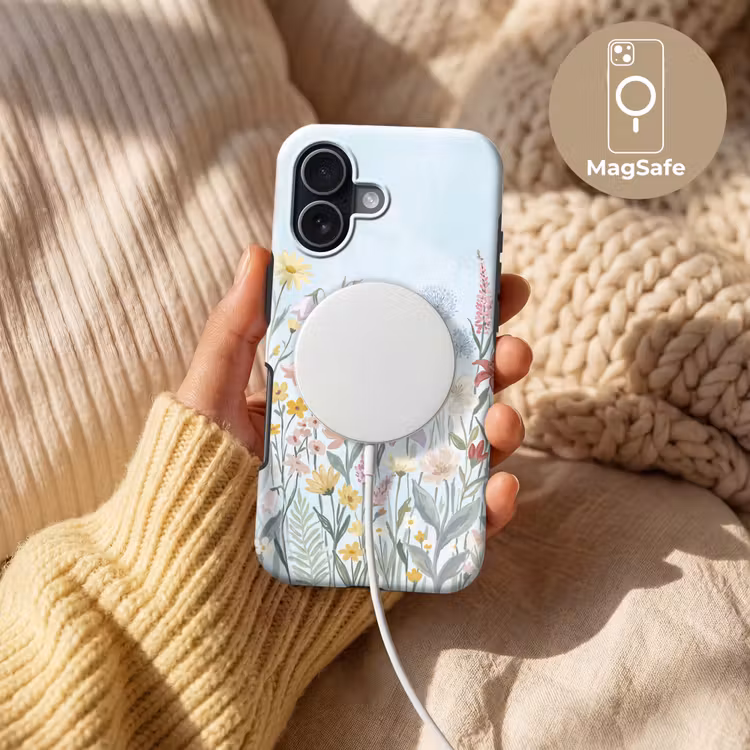 Weidebloemen - Illustratie - Kleurrijk Toughcase MagSafe Apple iPhone 17 klein -USP_MagsafeV