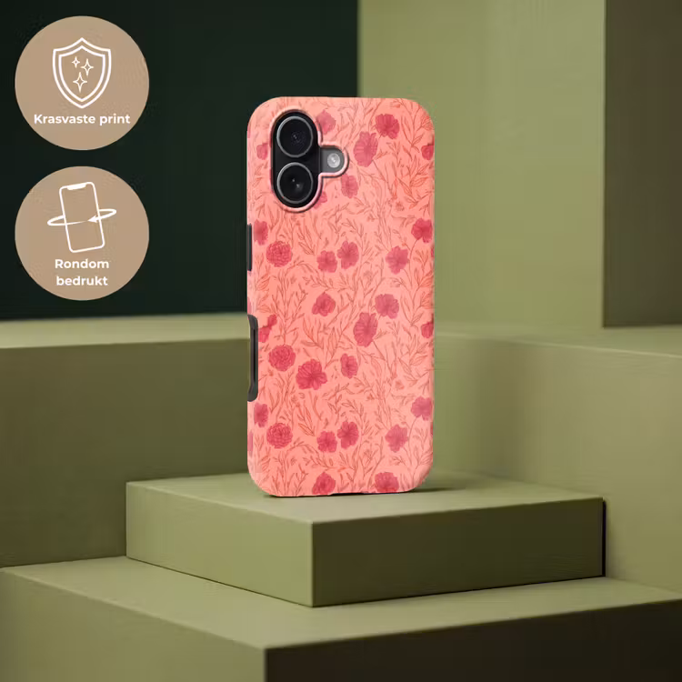 Weidebloemen - Romantisch - Roze Toughcase MagSafe Apple iPhone 17 klein 1017 -USP_PrintM_NL