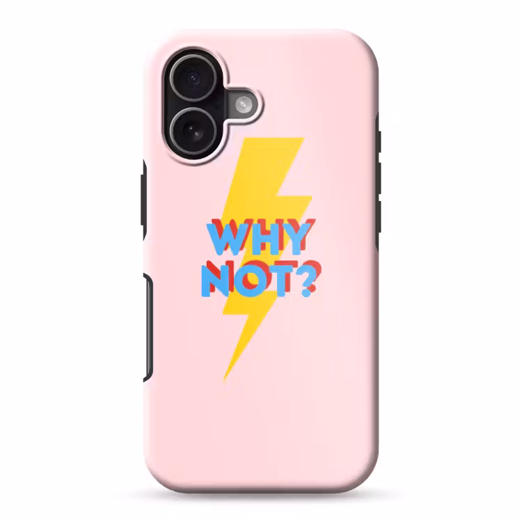 Why not - Bliksem - Roze Toughcase MagSafe Apple iPhone 17 klein -3d