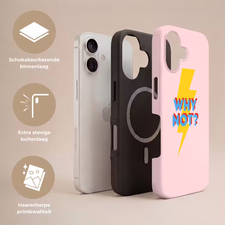 Why not - Bliksem - Roze Toughcase MagSafe Apple iPhone 17 klein -USP_Lagen_NL