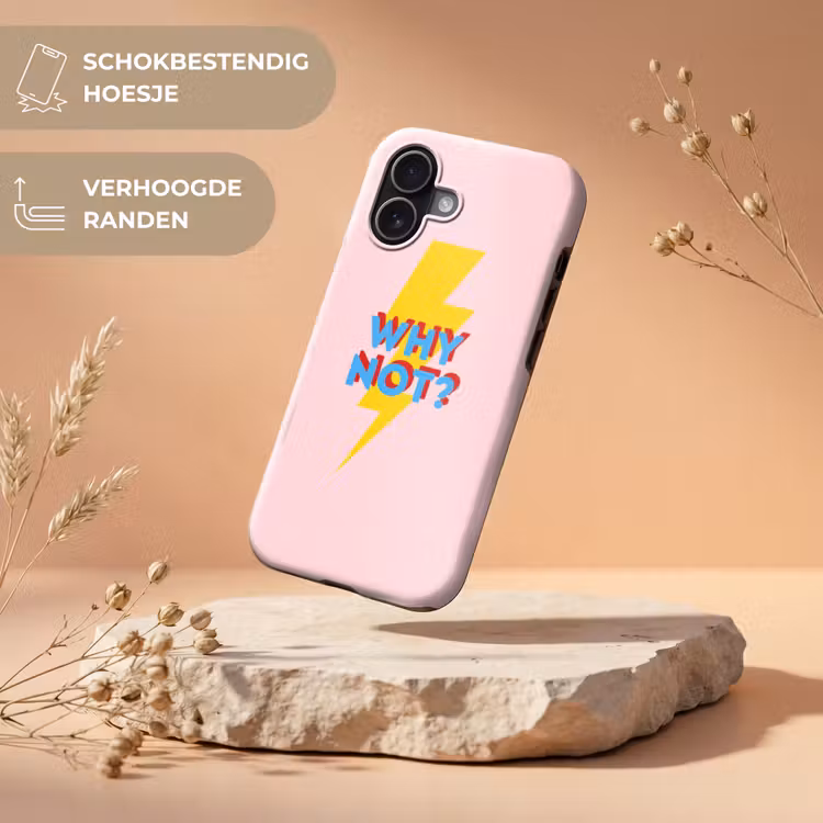 Why not - Bliksem - Roze Toughcase MagSafe Apple iPhone 17 klein -USP_RandenV_NL