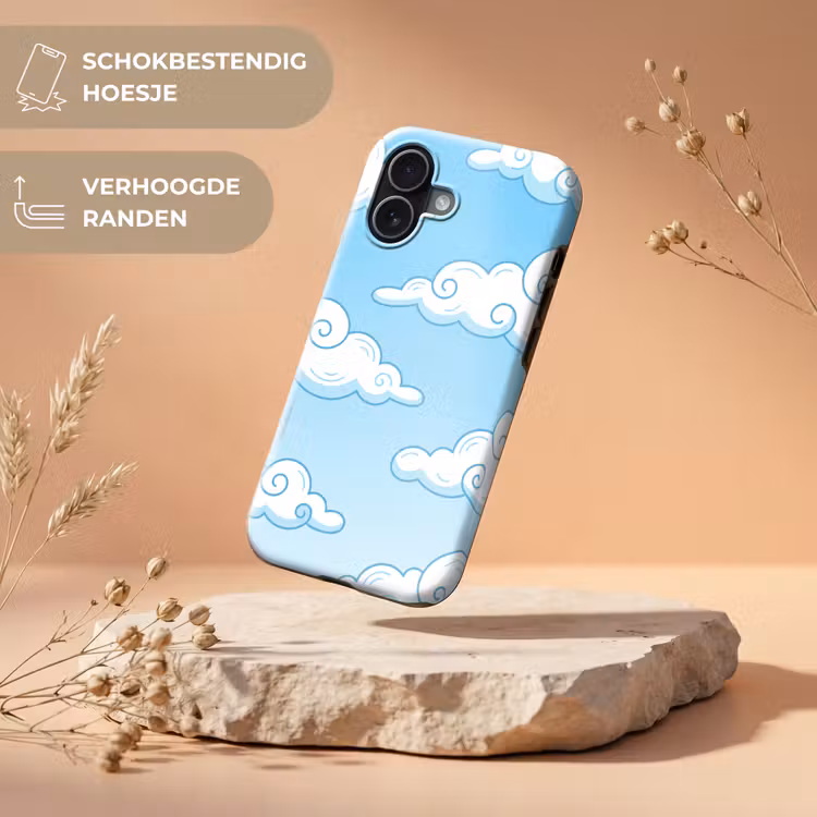 Wolk - Lucht - Cartoon - Blauw - Wit Toughcase MagSafe Apple iPhone 17 klein -USP_RandenV_NL