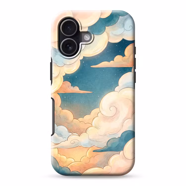Wolk - Lucht - Natuur - Illustratief - Oranje Toughcase MagSafe Apple iPhone 17 klein -3d