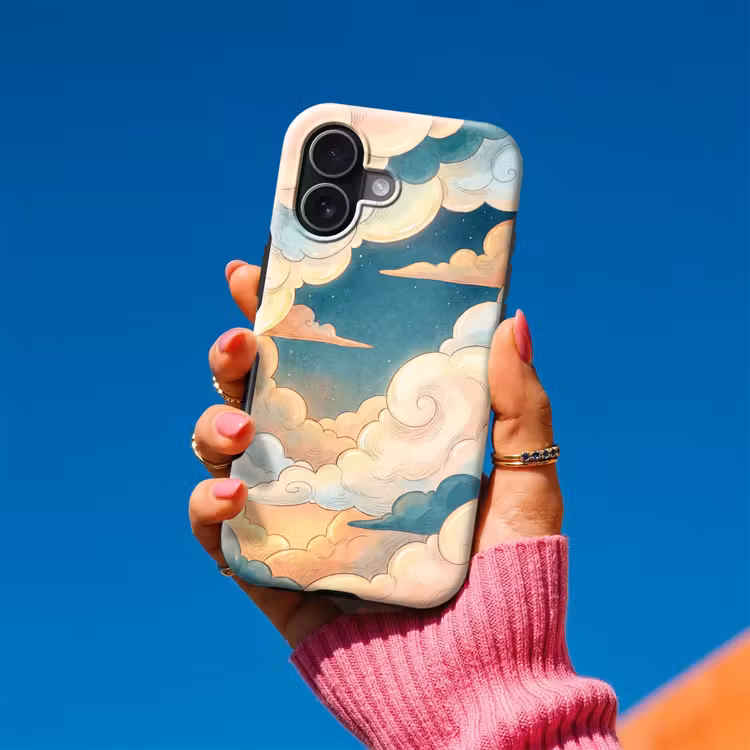 Wolk - Lucht - Natuur - Illustratief - Oranje Toughcase MagSafe Apple iPhone 17 klein -Sfeer1V