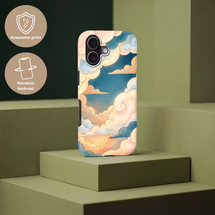 Wolk - Lucht - Natuur - Illustratief - Oranje Toughcase MagSafe Apple iPhone 17 klein -USP_PrintM_NL
