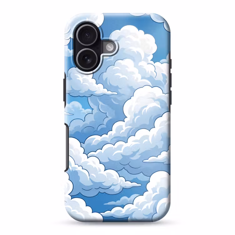 Wolken - Hemel - Abstract - Wit Toughcase MagSafe Apple iPhone 17 klein -3d