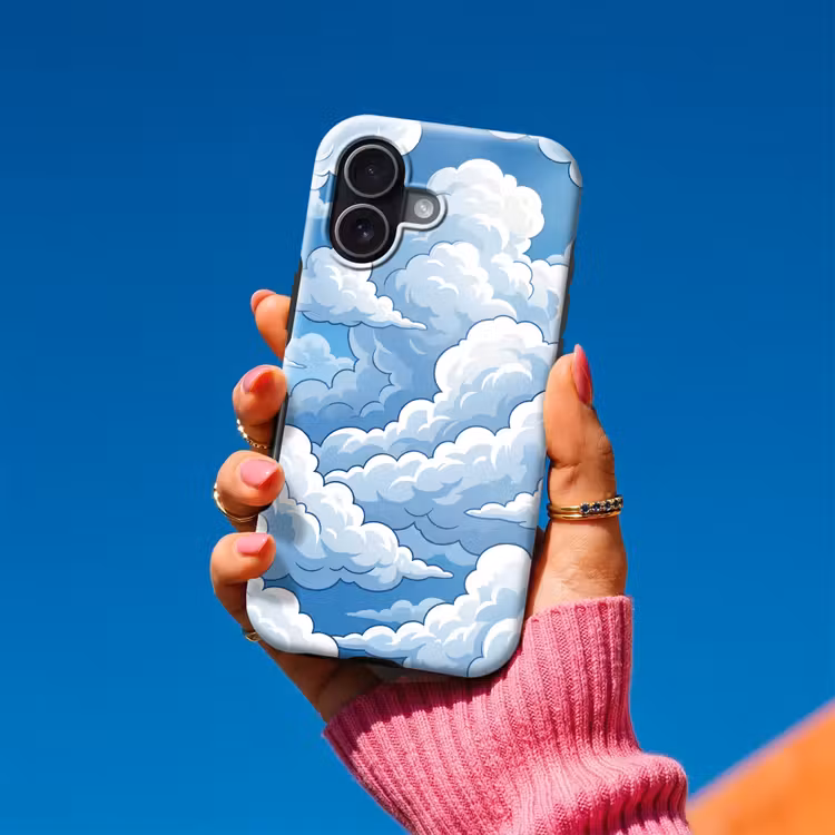 Wolken - Hemel - Abstract - Wit Toughcase MagSafe Apple iPhone 17 klein -Sfeer1V