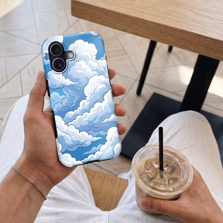 Wolken - Hemel - Abstract - Wit Toughcase MagSafe Apple iPhone 17 klein -Sfeer1M