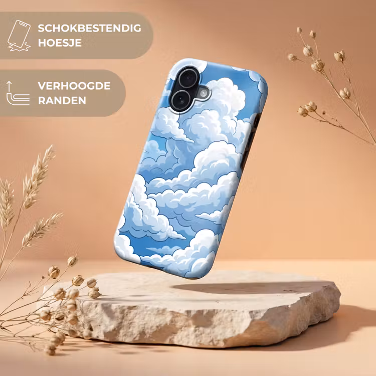 Wolken - Hemel - Abstract - Wit Toughcase MagSafe Apple iPhone 17 klein -USP_RandenV_NL