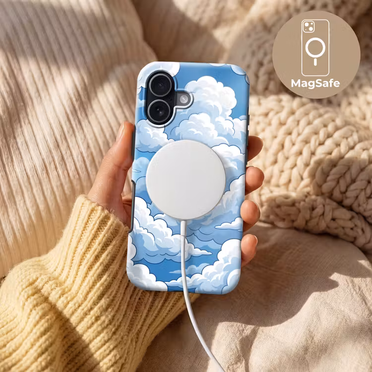 Wolken - Hemel - Abstract - Wit Toughcase MagSafe Apple iPhone 17 klein -USP_MagsafeV