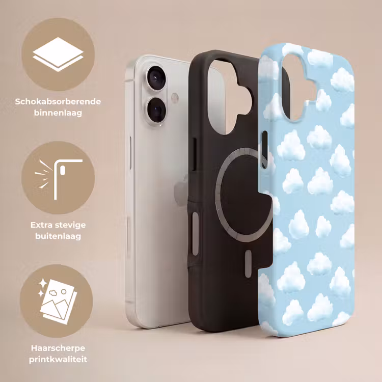 Wolken - Illustratie - Blauw Toughcase MagSafe Apple iPhone 17 klein 1017 -USP_Lagen_NL