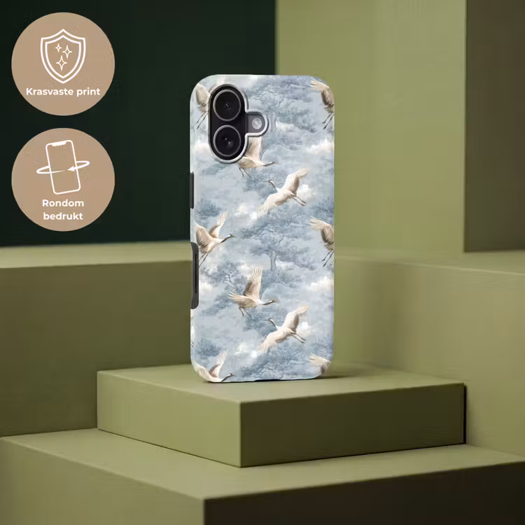 Wolken - Kraanvogels - Blauw Toughcase MagSafe Apple iPhone 17 klein 1017 -USP_PrintM_NL