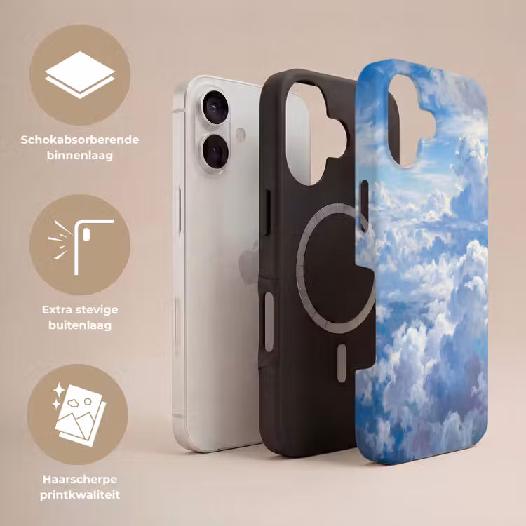 Wolken - Lucht - Natuur - Abstract - Blauw Toughcase MagSafe Apple iPhone 17 klein -USP_Lagen_NL