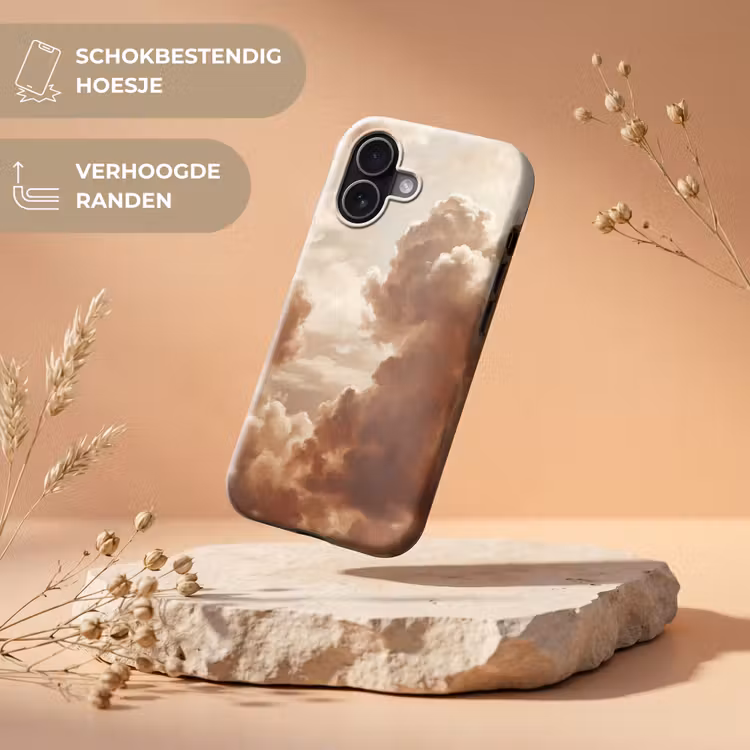 Wolken - Lucht - Natuur - Modern - Bruin Toughcase MagSafe Apple iPhone 17 klein -USP_RandenV_NL