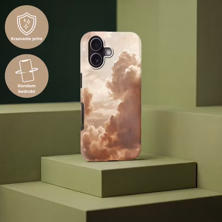 Wolken - Lucht - Natuur - Modern - Bruin Toughcase MagSafe Apple iPhone 17 klein -USP_PrintM_NL