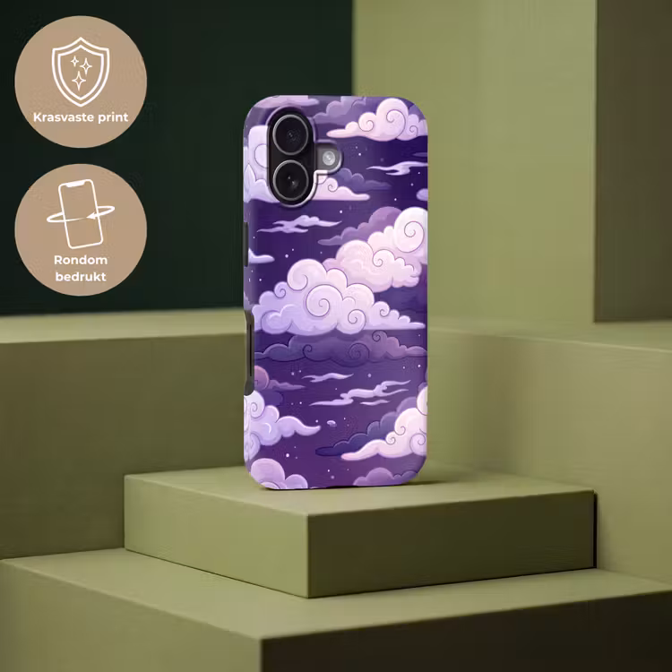 Wolken - Nacht - Natuur - Abstract - Paars Toughcase MagSafe Apple iPhone 17 klein -USP_PrintM_NL