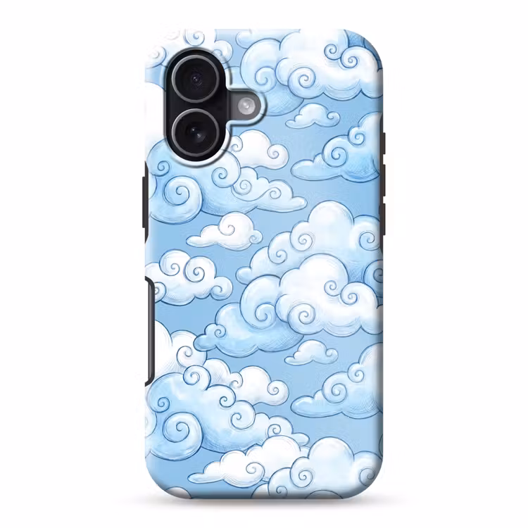 Wolken - Patroon - Hemel - Illustratie - Wit Toughcase MagSafe Apple iPhone 17 klein -3d