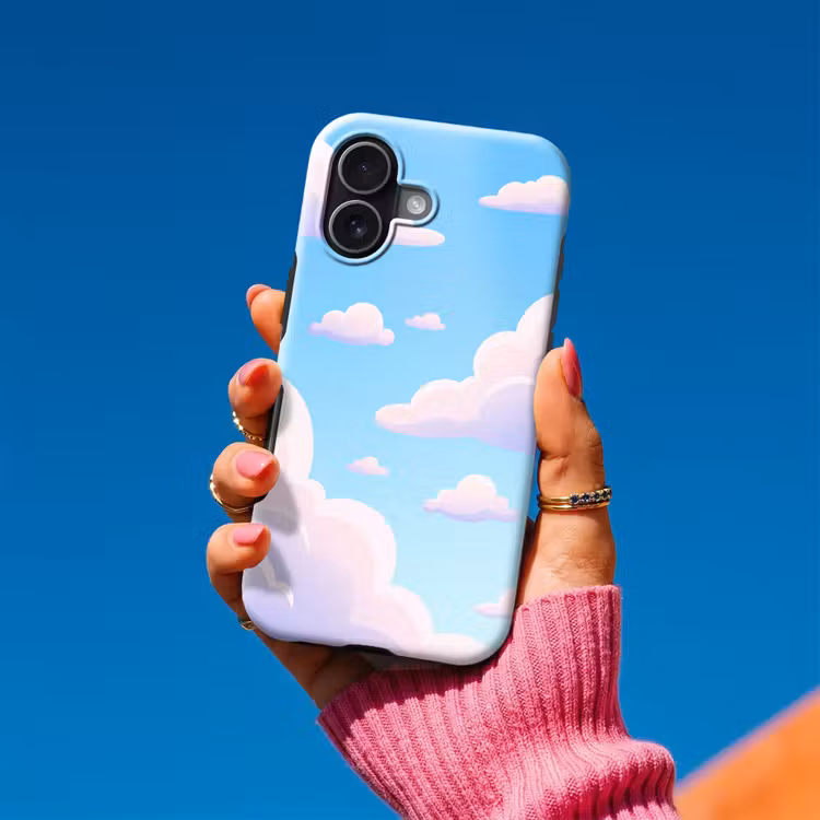 Wolken - Roze - Blauw - Natuur - Modern Toughcase MagSafe Apple iPhone 17 klein -Sfeer1V