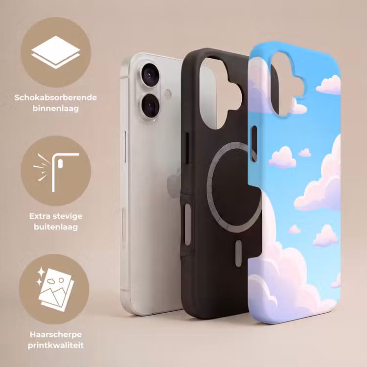 Wolken - Roze - Blauw - Natuur - Modern Toughcase MagSafe Apple iPhone 17 klein -USP_Lagen_NL